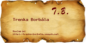Trenka Borbála névjegykártya